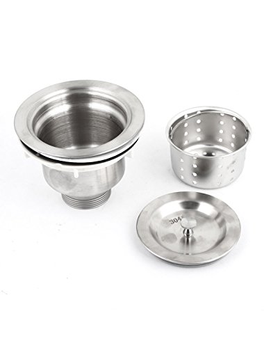 Metallic Waschbecken Sink ablassen Siebkorbfilter Silber Ton - 4