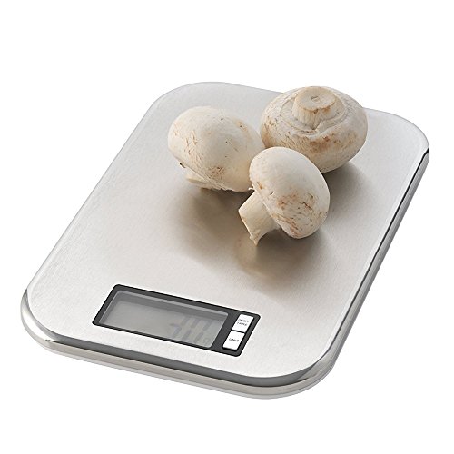 Digitale Küchenwaage Backwaage Deluxe, elektronisch, 5 kg /1 g Teilung, flach, Edelstahl, ca. 21 x 14.5 x 1.5 cm - 2