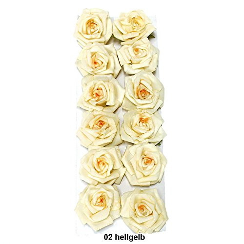 Rosenblüten, Köpfe, Foam- Schaum- Rosen, 5cm/ 12 St. !!! (01 vanille) - 3