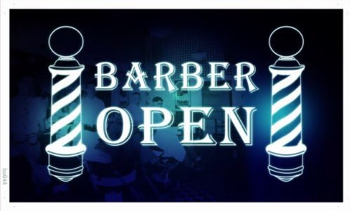 ba044 Barber Poles Display Hair Cut NR Banner Shop Sign