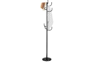 Multigot Metal Coat Rack, Freestanding Clothes Hanger with 8 Hooks, Entryway Home Floor Hall Tree for Hat Bag Scarf Umbrella