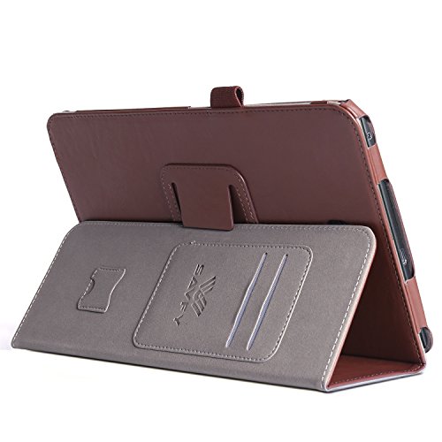SAVFY Samsung Galaxy Tab A 10.1 Hülle 2016 T580N/ T585N Schutzhülle Auto Sleep Wake up Funktion Case Smart Cover mit Handschlaufe, Kartensteckplätze für Tab A 10.1 Zoll braun - 4
