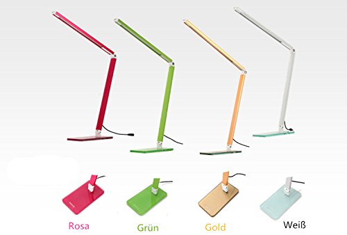 (Grün) 7W LED dimmbar schreib Tischlampe 600 lumen Klemmleuchte 48 LEDs mit Touch Funktion 5500-6500 Kelvin AC90-240V DC12V Universal - 3