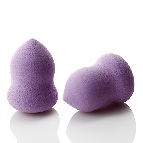 Bottle Gourd Flawless Smooth Makeup Foundation Powder Puff Beauty Sponge ,2Pcs (Purple)