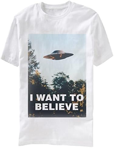 X-Files I Want To Believe Adult White T-Shirt (Adult X-Large)