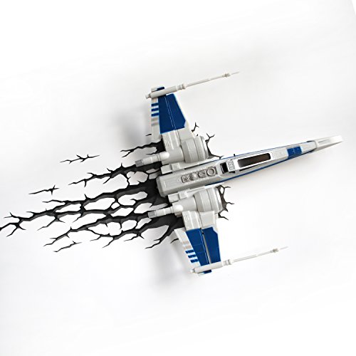 Star Wars X-Wing Starfighter Wandlampe 3D Light FX LED Kinderlampe -Nachtlicht für kinder mit automatische Abschaltung und wandaufkleber