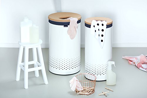 Brabantia 104367 Wäschebox 35 L Korkdeckel, weiß - 9