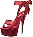 Produktbild Pleaser DELIGHT-668, Damen Plateau Sandalen, Rot (Rot (Red Satin/Red)), 42 EU (9 Damen UK)