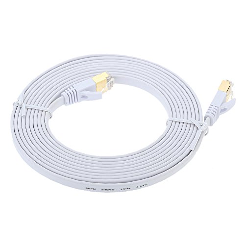 ULTRICS® Cat7 Ethernet Kabel, 2M High Speed Computer Router Netzwerk Flach LAN-Kabel mit professionellen vergoldeten Kopfstecker STP DrŠhte CAT 7 RJ45 Internet Netzwerk Modem Kabel – 1M - 4