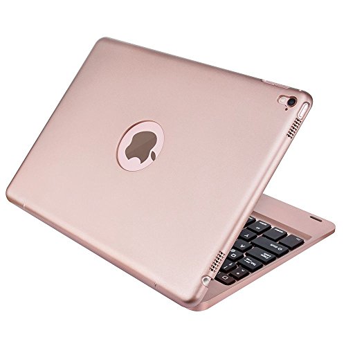 iPad Air 2/Pro 9.7 Bluetooth Tastatur Hülle, Collen Bluetooth Keyboard Case mit Auto Sleep / Wake Funktion, Deutsches Tastaturlayout (Rose Gold) - 5