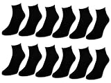 Mit Komfortbund 6 oder 12 Paar Sport Sneaker Socken mit verstärkter Frotteesohle - Damen & Herren - Schwarz und Weiß - 16201 (43-46  Herren, 12 Paar  Schwarz)