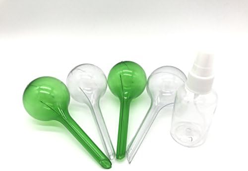 Daosen Automatic Watering Balls, Self Watering Bulbs for Plants+ 50 ml Water Spray Bottle, Set of 5 (green)