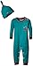 Hatley Unisex Baby Infant Coverall and Cap Patterned Trees "Knotty and Nice" Sleepsuit, Green, 9-12 Months (Manufacturer Size:6-12 Months)