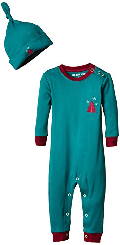 Hatley Unisex Baby Infant Coverall and Cap Patterned Trees "Knotty and Nice" Sleepsuit, Green, 9-12 Months (Manufacturer Size:6-12 Months)