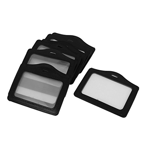 Piel Sint  tica Horizontal Etiqueta Para Nombre ID Trabajo Insignia Tarjetero 10 piezas Negro