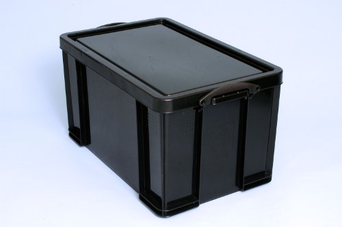 Really Useful 84L Kunststoff-Aufbewahrungsbox (recycelt, robust, stapelbar, 84 Liter, BxTxH 444 x 710 x 380 mm) schwarz [IMPORT]