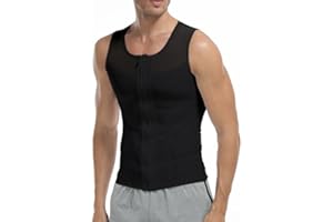 SUIUOI Camiseta interior moldeadora para hombre, moldeadora de figura, moldeadora de abdomen, adelgazante, faja para adelgazar, abdomen, chaleco de compresión para ginecomastia