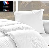 Couette blanche 450GR/M² "FABRICATION FRANCAISE" (1 place) 140 x 200 + Oreiller 60 x 60 cm