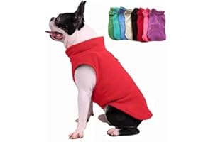 JACKO & CO Fleece-Weste mit Ring für die Leine – weich, leicht, atmungsaktiv für Welpen, kleine, mittelgroße Hunde, Kätzchen, Katzen, Chihuahua, warm für Herbst/Winter (Rot, Größe L, 4,5-7,3 kg)