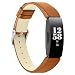 Produktbild AmaSells für Fitbit Inspire/Inspire HR Uhr Intelligent Uhr Smart Watch Mode Ersatz Sport Luxus Leder Handschlaufe Uhrenarmband Armband (Braun)