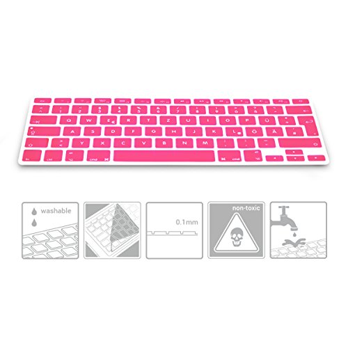 kwmobile Tastaturschutz Apple MacBook Air 13“/ Pro Retina 13“/ 15“ – QWERTZ Silikon Laptop Tastaturfolie – Notebook Tastaturschutzfolie Pink - 3
