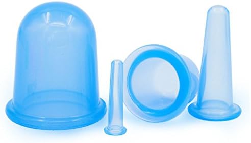 Fufo Fit Body Cups 4PCS set Anti Cellulite Vacuum Silicone Body Face Massage Cupping Cups Body Firmers &amp; Shaper (Blue)