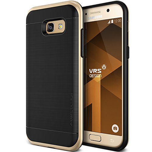 Samsung Galaxy A5  2017  m  vil  VRS   Tel  fono M  vil  Negro   Oro  doppelschichter Premium de protecci  n Silicona Dise  o y PC Case Dual Layer TPU Bumper Funda Carcasa  High Pro Shield  para Samsung Galaxy A5  2017