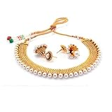 Zeneme White Pearl Choker Necklace Earrings Set For Women RS.489 (80.00% Off) - Amazon