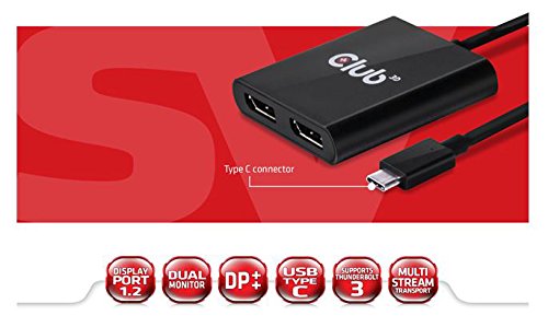 Club 3D CSV-1545 Sense Vision „MST“ Hub USB Type C auf Display Port 1.2 Dual Monitor schwarz - 7