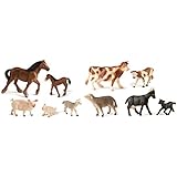 Miniland - Bote con animales de granja con bebés, 10 figuras (27430)