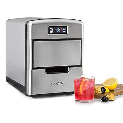 Klarstein Metropolitan • machine à glace • machine à glaçons • 12kg/24h • 180 watts • 3 tailles de glaçons • frigorigène R600a • réservoir d'eau de 2,15 l • pelle • inox • argent