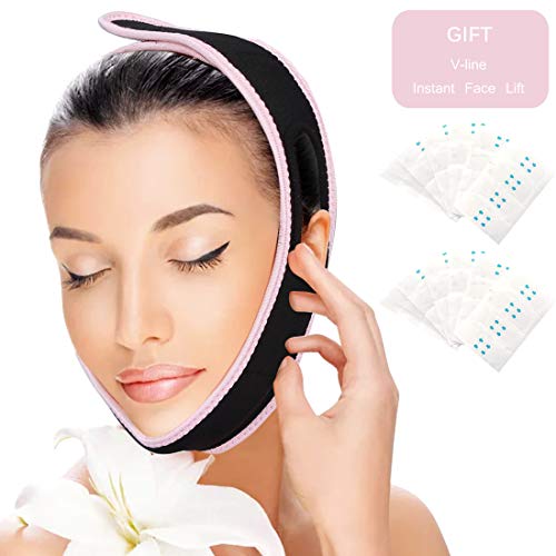 Adelgazante Facial Vendajes de Cara facial que adelgaza corrección facial cinturón Antiarrugas V cara mejilla barbilla levantar banda Parche para levantamiento de la cara