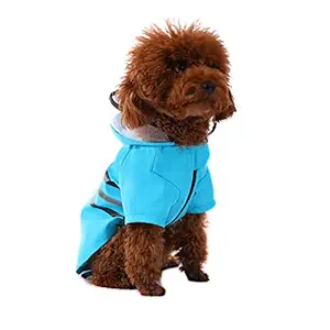 Wizland Dog Raincoat Dog Rain Jacket with Hood Lightweight Waterproof Jacket X-Small to XX-Large Dogs and Puppies(Blue,XS)