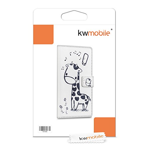 kwmobile Funda para Huawei P8 Lite  2015  - Carcasa de  Cuero sint  tico  con dise  o de Jirafa - Case con  Tarjetero 