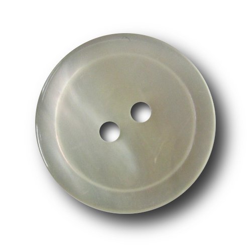 Knopfparadies - 10er Set schlichte hübsche perlmuttweiße Knöpfe / Kunststoff / Ø ca. 23mm