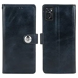 WebKreature Oppo K10 Blue Button Flip Cover