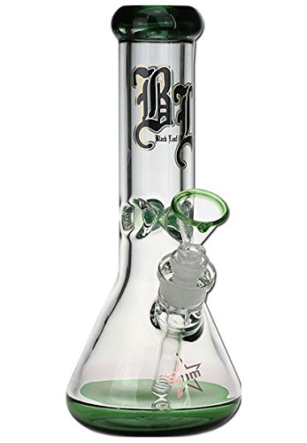 Black Leaf Heavy Glasbong - Wandstärke 9mm!!!, Höhe 300mm, Ø 50mm - PatchouliWorld