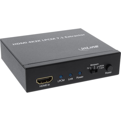 InLine Extraktor/Signaltrenner, Eingang 4K2K HDMI auf Ausgang mit 7.1 Kanal Stereo Audio, Toslink und HDMI