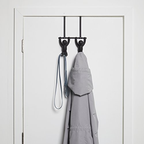 Umbra 1004260-040 Buddy Türgarderobe mit Doppelhaken, Plastik, schwarz, 21,59 x 6,35 x 31,75 cm - 3