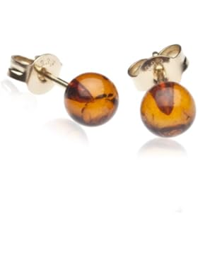 InCollections Damen-Ohrstecker 333 Gelbgold 2 Bernsteine gelb 6 mm