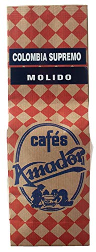 Cafés AMADOR - Café MOLIDO GRUESO Natural Arábica - COLOMBIA HUILA SUPREMO (Molienda para Cafetera Italiana / Émbolo) (250g)