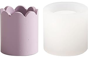 BOOWAN NICOLE Flower Cement Candle Jar Silicone Mold Concrete Votive Candle containers Silicone Moulds Matchstick Holders Home Decor Tool