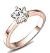 Kaizer Wedding/Engagement 18k Rose Gold Plated Solitaire Swiss Zircon Inspired by Swarovski Element Ring for Women/Girls (Valentaine Promoise) RS.425.00