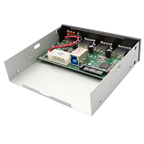 Syba Interner USB-Hub (4 3,5 Zoll USB-3.0-Ports mit 5,25 Zoll Laufwerksschachthalterung) - 5