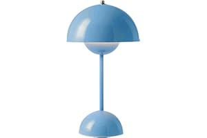 BOMKRA LED Flowerpot Tischlampe Kabellos Akku Pilz Lampe, Modern Macaron Lampe Retro Touch Dimmbar Tischleuchte mit 3 Farben Nachttischlampe für BüRo,Bars,Wohnzimmer,Schlafzimmer (Blau)