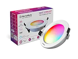 HomeMate 9-Watts B22 WiFi Smart LED Downlight Multicolor, Compatible with Alexa and Google Home with Last State Memory Feature