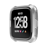 Y56 Schutzhülle für Fitbit Versa Smartwatch, stylisches PC-Gehäuse, Ersatz-Schale, modisch, schmal, TPU, Schutz, Silikon-Rahmen, bunte PC-Gehäuse-Schutzhülle, Schale, für Fitbit Versa Armbanduhr, grau