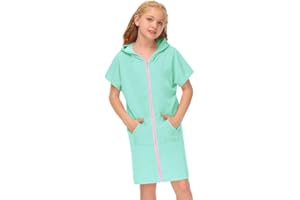 ‎BESSERBAY BesserBay strandponcho mädchen strandponcho kind handtuch poncho kinder kinder poncho schwimmen mädchen poncho badeponcho mädchen Mintgrün 140