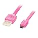 Produktbild LINDY USB 2.0 Reversible Flachband Kabel 1m, pink Typ A / Micro-B