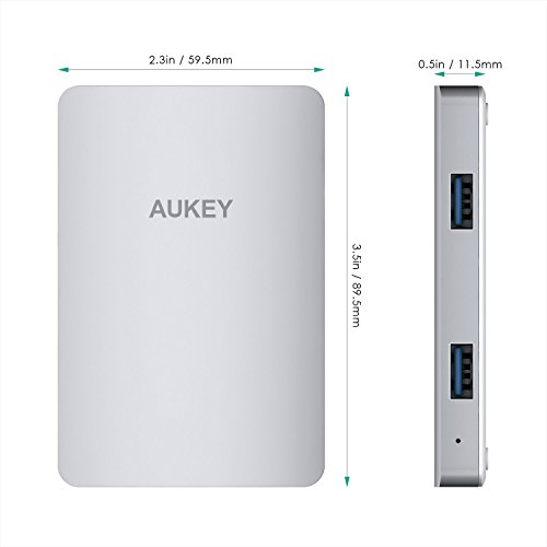 AUKEY USB C Hub mit Dual USB C Ports, Dual USB 3.0 Ports und Neitzteil für New Macbook, Macbook Pro 2016, Google ChromeBook Pixel 2015 - 6